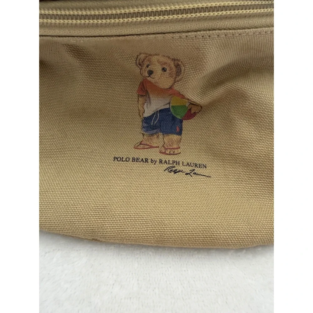 Polo Ralph Lauren Polo Bear Canvas Belt Bag Khaki Waist Crossbody Fanny Pack